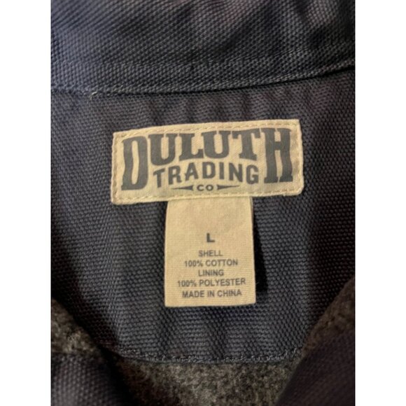 Duluth Trading Co Fire Hose Shirt Jac Mens L Blue Fleece Lined Work Jacket - Picture 8 of 13
